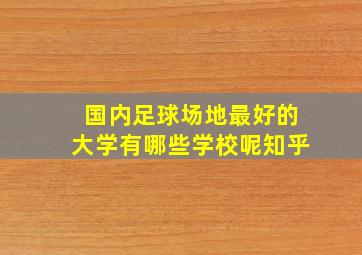 国内足球场地最好的大学有哪些学校呢知乎