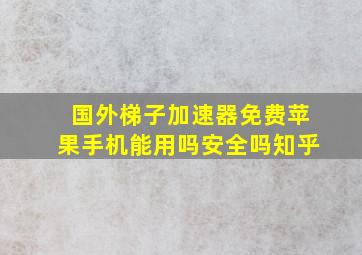 国外梯子加速器免费苹果手机能用吗安全吗知乎