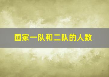 国家一队和二队的人数