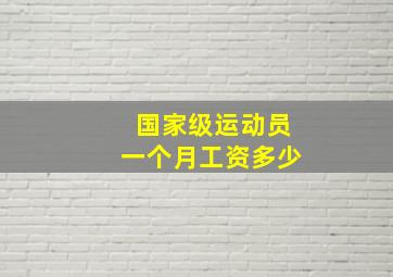 国家级运动员一个月工资多少