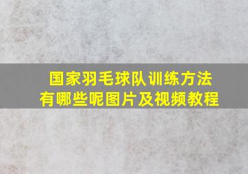 国家羽毛球队训练方法有哪些呢图片及视频教程