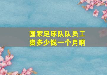 国家足球队队员工资多少钱一个月啊