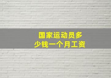 国家运动员多少钱一个月工资