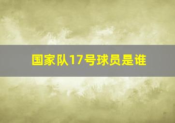 国家队17号球员是谁