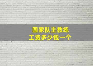 国家队主教练工资多少钱一个