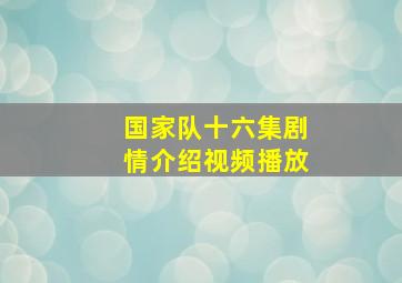 国家队十六集剧情介绍视频播放