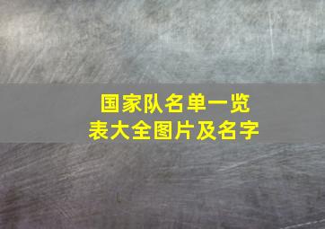 国家队名单一览表大全图片及名字