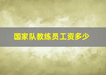 国家队教练员工资多少