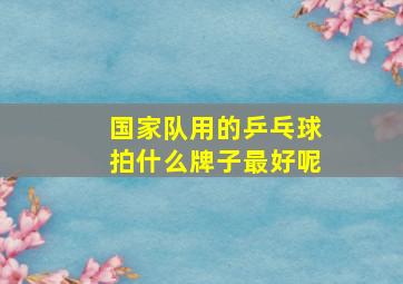 国家队用的乒乓球拍什么牌子最好呢