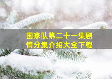 国家队第二十一集剧情分集介绍大全下载