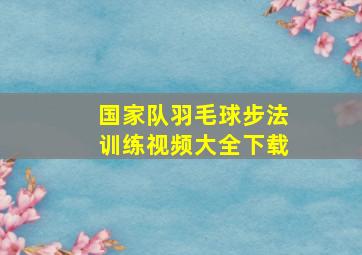 国家队羽毛球步法训练视频大全下载