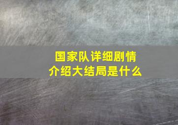 国家队详细剧情介绍大结局是什么