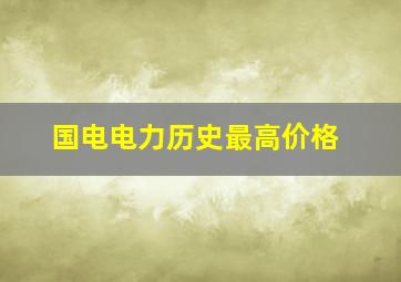 国电电力历史最高价格