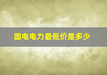 国电电力最低价是多少