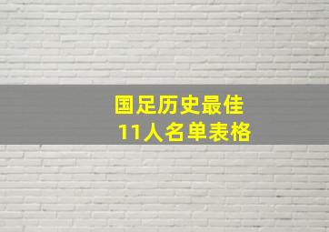 国足历史最佳11人名单表格