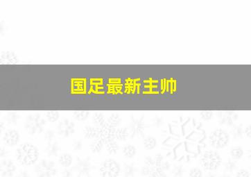 国足最新主帅