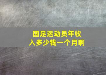 国足运动员年收入多少钱一个月啊