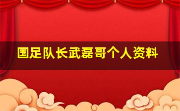 国足队长武磊哥个人资料