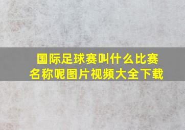 国际足球赛叫什么比赛名称呢图片视频大全下载