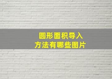 圆形面积导入方法有哪些图片