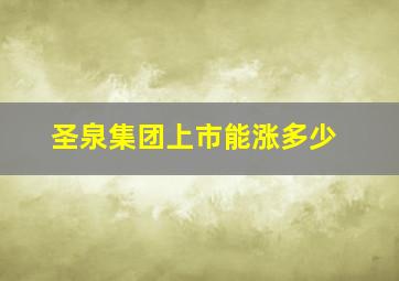 圣泉集团上市能涨多少