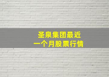 圣泉集团最近一个月股票行情