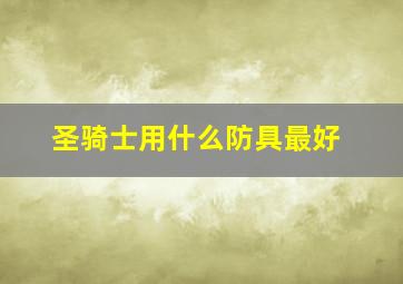 圣骑士用什么防具最好