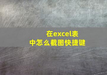 在excel表中怎么截图快捷键