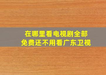 在哪里看电视剧全部免费还不用看广东卫视