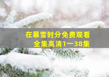 在暴雪时分免费观看全集高清1一38集