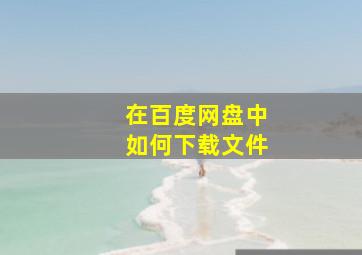 在百度网盘中如何下载文件