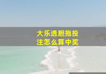 大乐透胆拖投注怎么算中奖