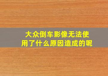 大众倒车影像无法使用了什么原因造成的呢