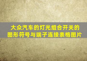 大众汽车的灯光组合开关的图形符号与端子连接表格图片