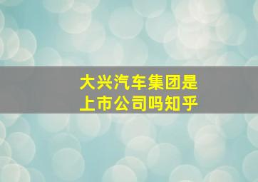 大兴汽车集团是上市公司吗知乎