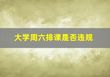 大学周六排课是否违规