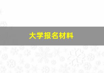 大学报名材料