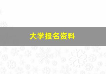 大学报名资料