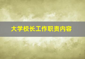 大学校长工作职责内容