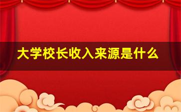 大学校长收入来源是什么