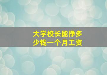 大学校长能挣多少钱一个月工资