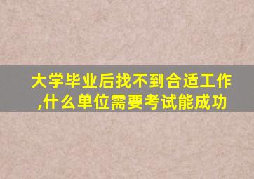 大学毕业后找不到合适工作,什么单位需要考试能成功