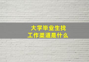 大学毕业生找工作渠道是什么