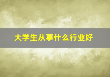 大学生从事什么行业好