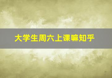 大学生周六上课嘛知乎