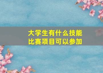 大学生有什么技能比赛项目可以参加