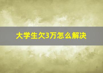 大学生欠3万怎么解决