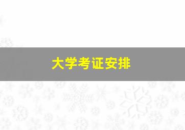 大学考证安排