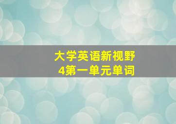 大学英语新视野4第一单元单词