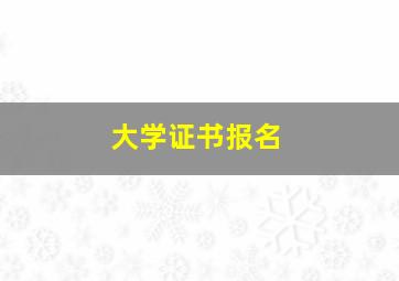 大学证书报名